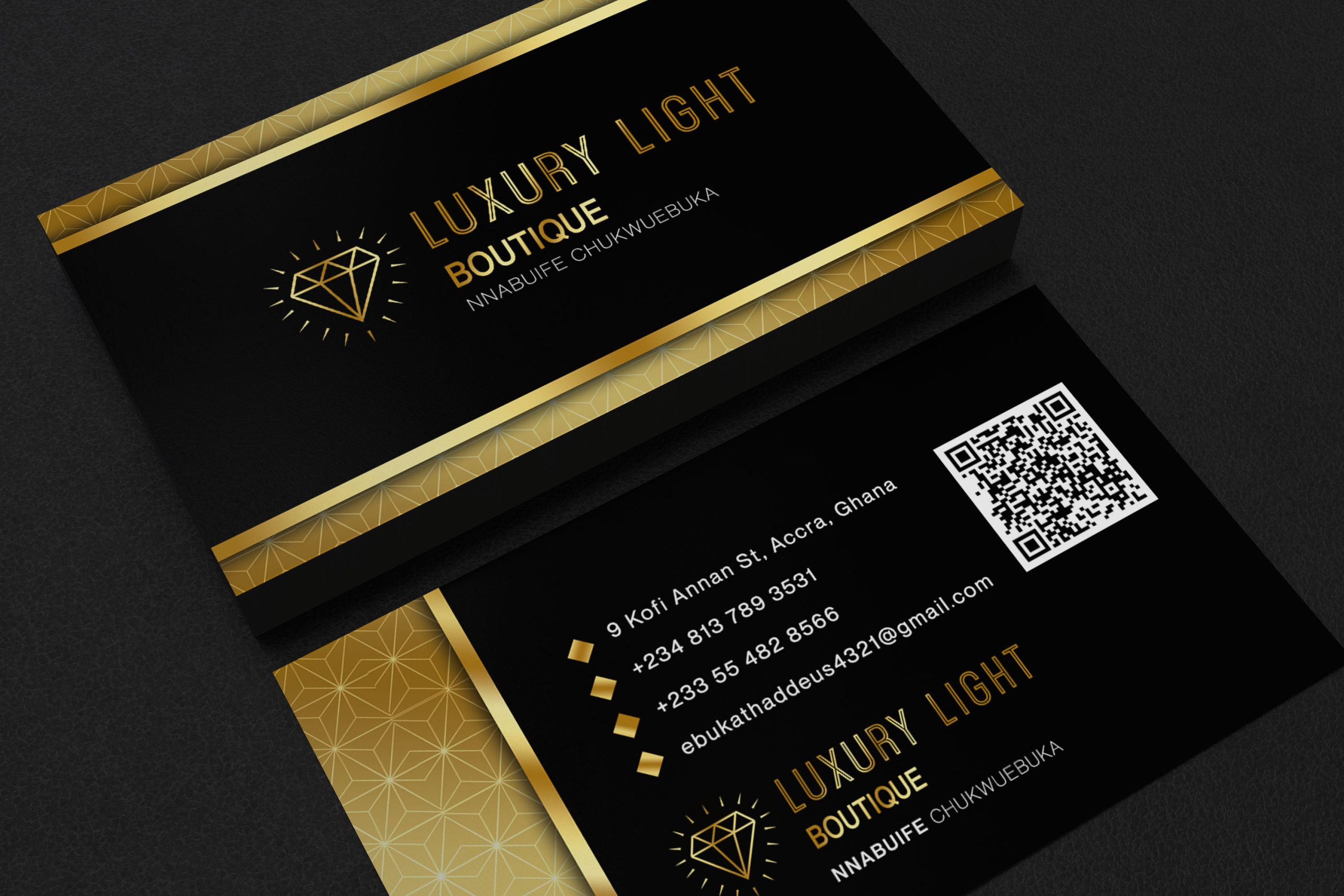 Luxury Light Boutique – Logo, ID Card & Business Card Design