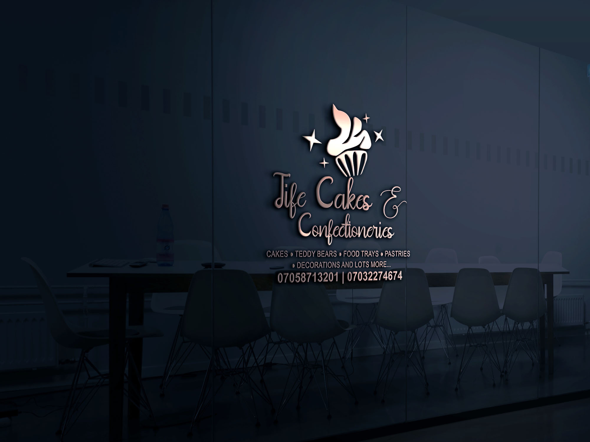 Logo Mockup on Office Glass by GraphicsFamily.com