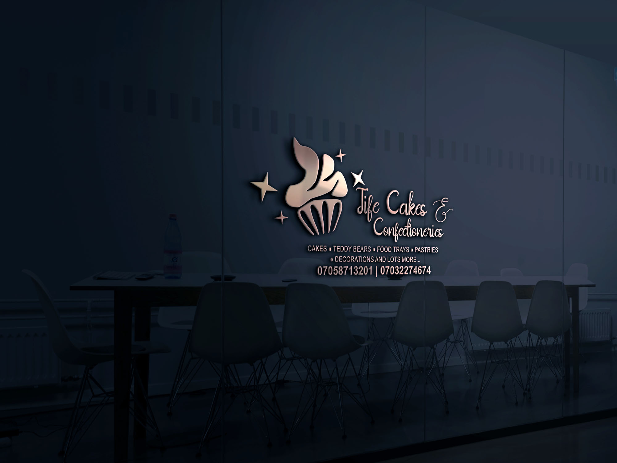 Logo Mockup on Office Glass by GraphicsFamily.com